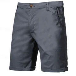 Men's Dress Shorts Work Shorts Golf Shorts Pocket Plain Comfort Breathable Knee Length Outdoor Business Sports Casual Black White