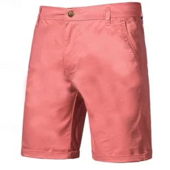 Men's Dress Shorts Work Shorts Golf Shorts Pocket Plain Comfort Breathable Knee Length Outdoor Business Sports Casual Black White