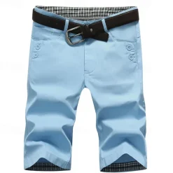 Men's Dress Shorts Work Shorts Golf Shorts Pocket Plain Comfort Breathable Knee Length Outdoor Business Sports Casual Black Wine