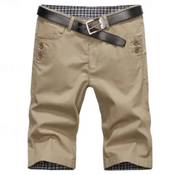 Men's Dress Shorts Work Shorts Golf Shorts Pocket Plain Comfort Breathable Knee Length Outdoor Business Sports Casual Black Wine