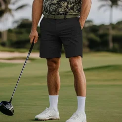 Men's Dress Shorts Work Shorts Casual Shorts Golf Shorts Pocket Straight Leg Solid Colored Comfort Wearable Knee Length Outdoor Daily Streetwear Stylish Black Brown