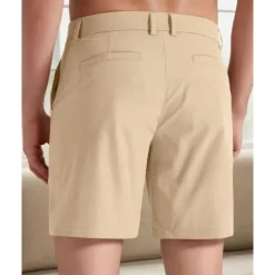 Men's Dress Shorts Work Shorts Golf Shorts Pocket Plain Comfort Breathable Knee Length Outdoor Business Sports Casual Blue Khaki