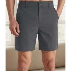 Men's Dress Shorts Work Shorts Golf Shorts Pocket Plain Comfort Breathable Knee Length Outdoor Business Sports Casual Blue Khaki