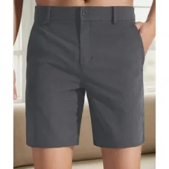 Men's Dress Shorts Work Shorts Golf Shorts Pocket Plain Comfort Breathable Knee Length Outdoor Business Sports Casual Blue Khaki