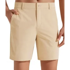 Men's Dress Shorts Work Shorts Golf Shorts Pocket Plain Comfort Breathable Knee Length Outdoor Business Sports Casual Blue Khaki