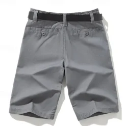 Men's Dress Shorts Work Shorts Zipper Buttons Pocket Plain Comfort Breathable Short Outdoor Vacation Sport Casual Black Army Green