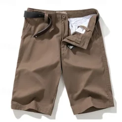 Men's Dress Shorts Work Shorts Zipper Buttons Pocket Plain Comfort Breathable Short Outdoor Vacation Sport Casual Black Army Green