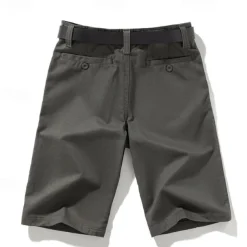 Men's Dress Shorts Work Shorts Zipper Buttons Pocket Plain Comfort Breathable Short Outdoor Vacation Sport Casual Black Army Green