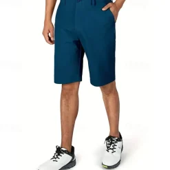 Men's Dress Shorts Work Shorts Golf Shorts Zipper Pocket Plain Breathable Soft Casual Weekend Fashion Streetwear Black Light Grey Micro-elastic