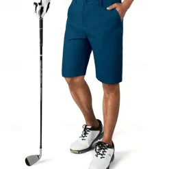 Men's Dress Shorts Work Shorts Golf Shorts Zipper Pocket Plain Breathable Soft Casual Weekend Fashion Streetwear Black Light Grey Micro-elastic