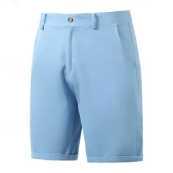 Men's Dress Shorts Work Shorts Golf Shorts Pocket Plain Comfort Breathable Knee Length Outdoor Business Sports Casual Black White