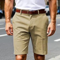 Men's Dress Shorts Work Shorts Golf Shorts Pocket Plain Comfort Breathable Knee Length Outdoor Business Sports Casual Black Army Green