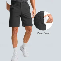 Men's Dress Shorts Work Shorts Golf Shorts Pocket Plain Comfort Breathable Knee Length Outdoor Business Sports Casual Black White