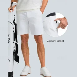 Men's Dress Shorts Work Shorts Golf Shorts Pocket Plain Comfort Breathable Knee Length Outdoor Business Sports Casual Black White