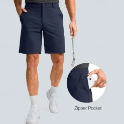 Men's Dress Shorts Work Shorts Golf Shorts Pocket Plain Comfort Breathable Knee Length Outdoor Business Sports Casual Black White