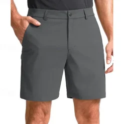 Men's Dress Shorts Work Shorts Golf Shorts Pocket Plain Comfort Breathable Knee Length Outdoor Business Sports Casual Black White