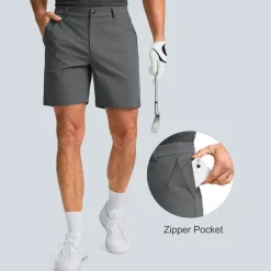 Men's Dress Shorts Work Shorts Golf Shorts Pocket Plain Comfort Breathable Knee Length Outdoor Business Sports Casual Black White
