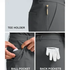 Men's Dress Shorts Work Shorts Golf Shorts Pocket Plain Comfort Breathable Knee Length Outdoor Business Sports Casual Black White