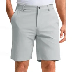 Men's Dress Shorts Work Shorts Golf Shorts Pocket Plain Comfort Breathable Knee Length Outdoor Business Sports Casual Black White