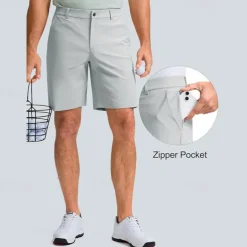 Men's Dress Shorts Work Shorts Golf Shorts Pocket Plain Comfort Breathable Knee Length Outdoor Business Sports Casual Black White