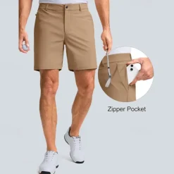 Men's Dress Shorts Work Shorts Golf Shorts Pocket Plain Comfort Breathable Knee Length Outdoor Business Sports Casual Black White