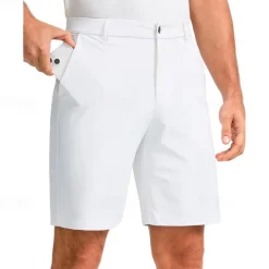 Men's Dress Shorts Work Shorts Golf Shorts Pocket Plain Comfort Breathable Knee Length Outdoor Business Sports Casual Black White