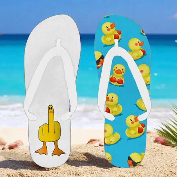 Men's Duck Printed Flip Flops – Fun & Casual Style for Beach Walks, Outdoor Summer Parties & Poolside Lounging
