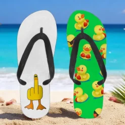 Men's Duck Printed Flip Flops – Fun & Casual Style for Beach Walks, Outdoor Summer Parties & Poolside Lounging