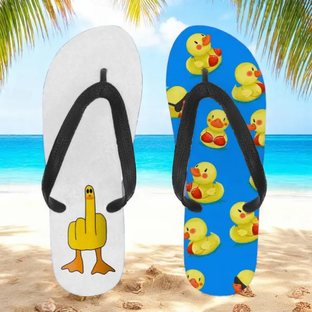 Men's Duck Printed Flip Flops – Fun & Casual Style for Beach Walks, Outdoor Summer Parties & Poolside Lounging