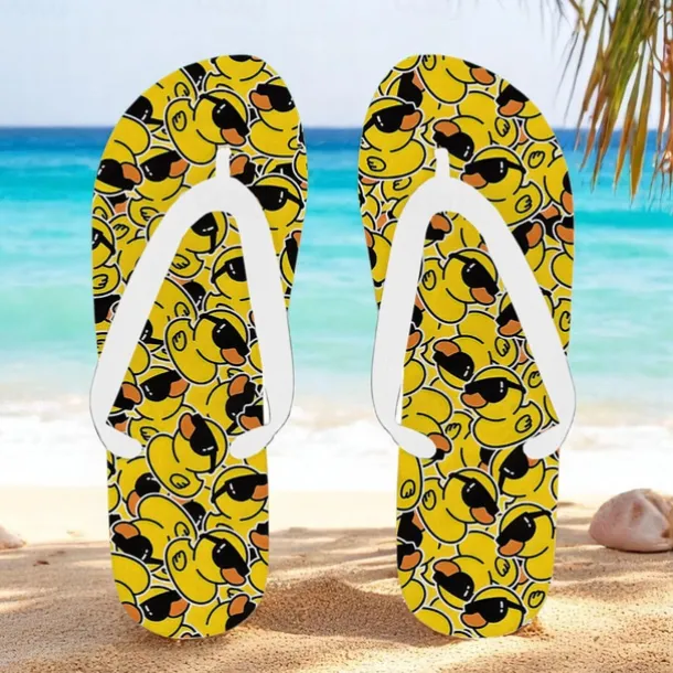 Men's Duck Printed Flip Flops – Fun & Casual Style for Beach Walks, Outdoor Summer Parties & Poolside Lounging