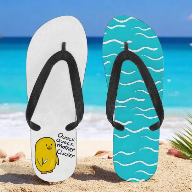 Men's Duck Printed Flip Flops – Fun & Casual Style for Beach Walks, Outdoor Summer Parties & Poolside Lounging