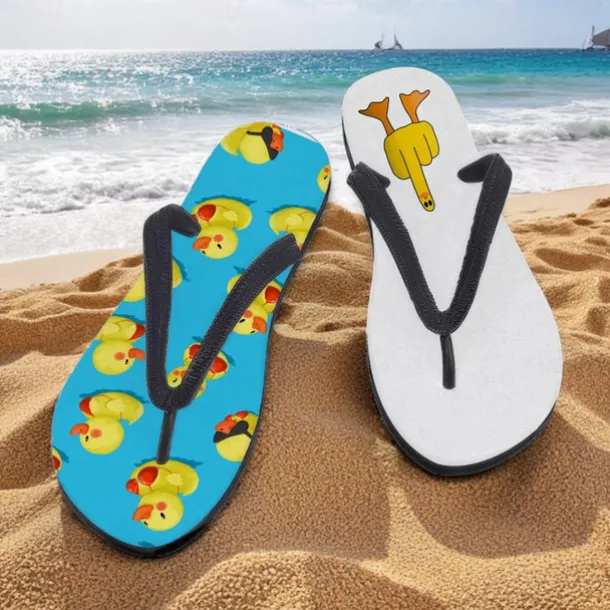 Men's Duck Printed Flip Flops – Fun & Casual Style for Beach Walks, Outdoor Summer Parties & Poolside Lounging