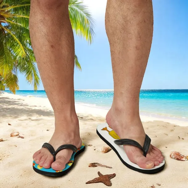 Men's Duck Printed Flip Flops – Fun & Casual Style for Beach Walks, Outdoor Summer Parties & Poolside Lounging