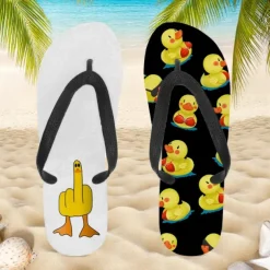 Men's Duck Printed Flip Flops – Fun & Casual Style for Beach Walks, Outdoor Summer Parties & Poolside Lounging