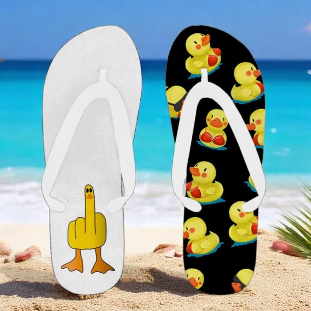 Men's Duck Printed Flip Flops – Fun & Casual Style for Beach Walks, Outdoor Summer Parties & Poolside Lounging