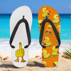 Men's Duck Printed Flip Flops – Fun & Casual Style for Beach Walks, Outdoor Summer Parties & Poolside Lounging