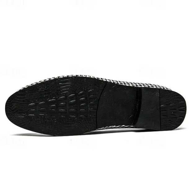 Men's Elegant Houndstooth Loafers with Tassel - Perfect for Weddings and Parties