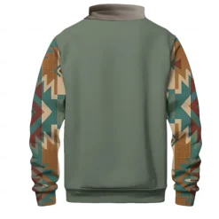 Men's Ethnic Sweatshirt Sweatshirt Sweatshirt Quarter Zip Daily Ethnic Holiday Print Holiday 1/4 Zip Winter Spring & Fall