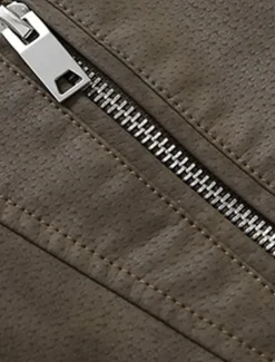 Men's Faux Leather Jacket Biker Jacket Motorcycle Jacket Daily Vacation Windproof Warm Pocket Fall & Winter Plain Fashion Classic Stand Collar Regular Black Brown Khaki Jacket