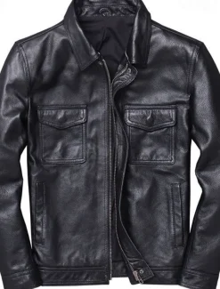 Men's Faux Leather Jacket Transition Jacket Biker Jacket Motorcycle Jacket Vacation Daily Windproof Warm Pocket Fall & Winter Plain Fashion Classic Stand Collar Regular Faux Leather Black Brown Jacket