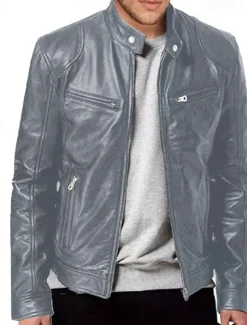 Men's Faux Leather Jacket Transition Jacket Biker Jacket Motorcycle Jacket Daily Thermal Warm Rain Waterproof Fall & Winter Solid Colored Stand Collar Regular Regular Fit Silver Black White Yellow