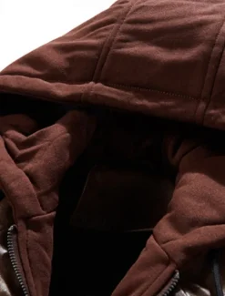 Men's Faux Leather Jacket Biker Jacket Red Leather Jacket Daily Vacation Windproof Warm Splice Fall & Winter Plain Fashion Classic Hooded Regular Faux Leather Black Wine Khaki Dark Gray Coffee Jacket