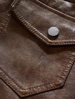 Men's Faux Leather Jacket Biker Jacket Red Leather Jacket Daily Vacation Windproof Warm Splice Fall & Winter Plain Fashion Classic Hooded Regular Faux Leather Black Wine Khaki Dark Gray Coffee Jacket