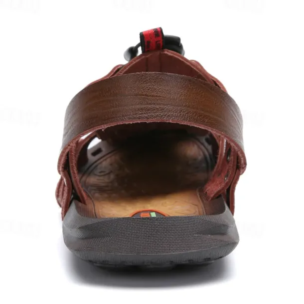 Men's Faux Leather Outdoor Sandals – Breathable Gladiator Design with Adjustable Drawstring for Hiking, Beach and Casual Summer Wear