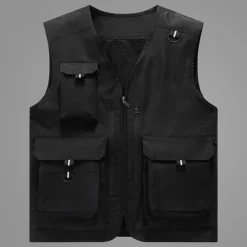 Men's Fishing Vest Hiking Vest Vest / Gilet Top Outdoor Portable Ultra Light (UL) Breathable Lightweight Beige gray Black Yellow Fishing Beach