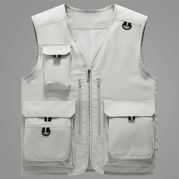 Men's Fishing Vest Hiking Vest Vest / Gilet Top Outdoor Portable Ultra Light (UL) Breathable Lightweight Beige gray Black Yellow Fishing Beach