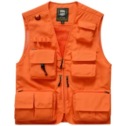Men's Fishing Vest Hiking Vest Sleeveless Vest / Gilet Top Outdoor Windproof Breathable Quick Dry Lightweight Summer Polyester Sapphire Navy fluorescent yellow Fishing Climbing Camping / Hiking