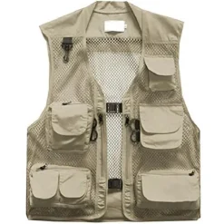 Men's Fishing Vest Hiking Vest Work Vest Outdoor Multi-Pockets Quick Dry Lightweight Breathable Autumn / Fall Spring Summer Vest / Gilet Mesh Camping / Hiking Hunting Fishing Blue khaki Green