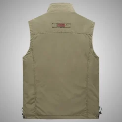 Men's Fishing Vest Military Tactical Vest Hiking Vest Sleeveless Vest / Gilet Jacket Top Outdoor Breathable Quick Dry Lightweight Multi Pockets Summer Back Venting Design Chinlon Dark Grey Black Army