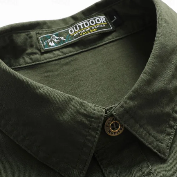 Men's Flag American US Flag Letter Printed Work Shirt Western Shirt Cargo Shirt Short Sleeve Western Style Tactical Fashion Casual Going out Summer Turndown Buttons Print Black Army Green Khaki Dark